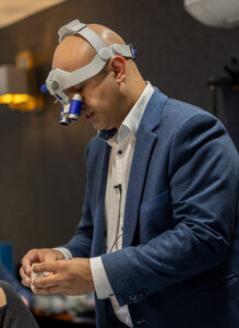 Dr Gurvinder Bhirth teaching anterior composites at private dental mentor